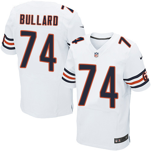 Men's Elite Jonathan Bullard Nike Jersey White Road - #74 NFL Chicago Bears